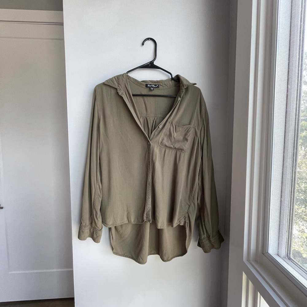 Velvet Heart Olive Green Button Down Shirt Size: M